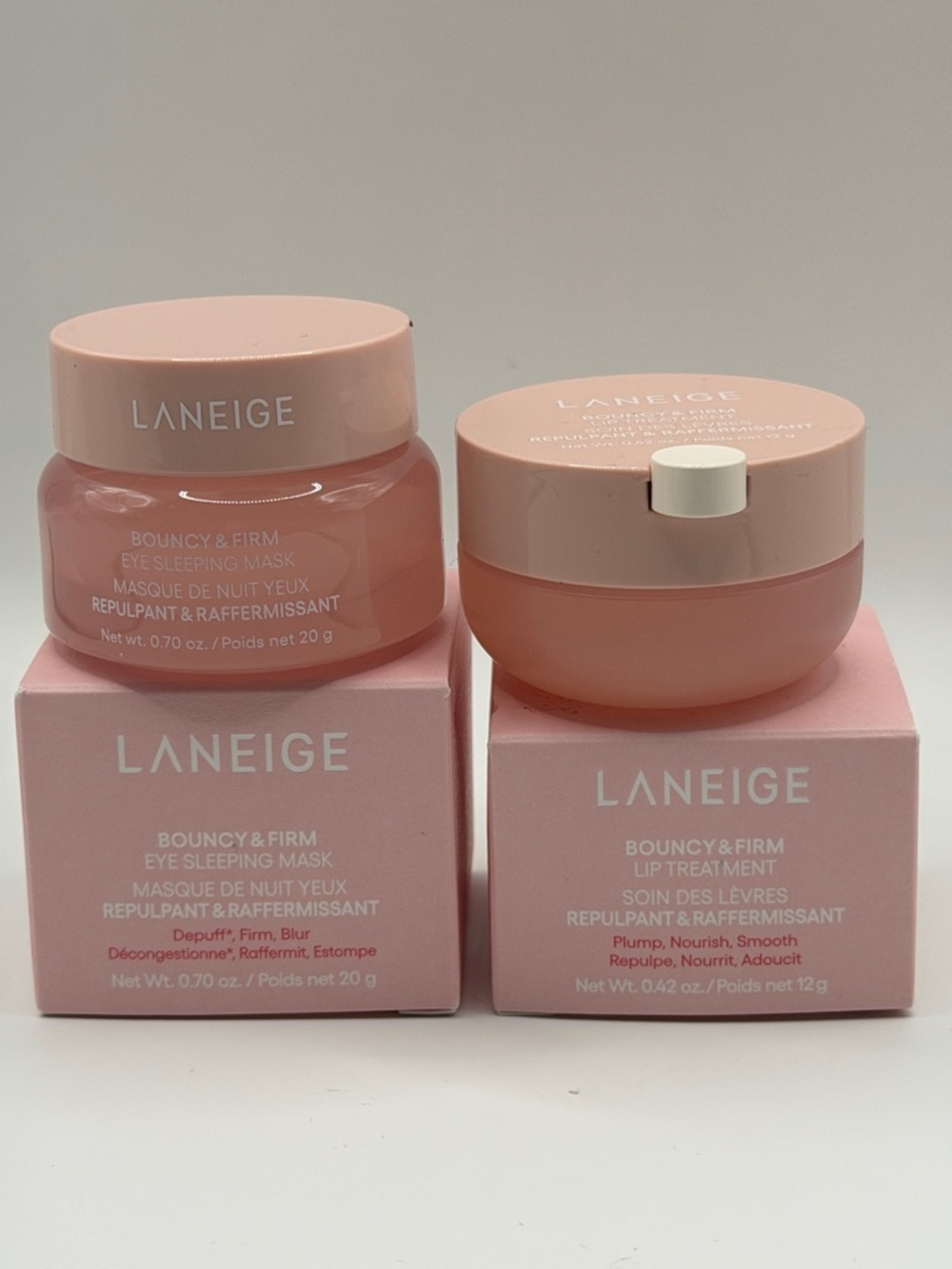 LANEIGE Bouncy & Firm Eye Sleeping Mask+Lip Treatment Bundle 2 Pcs. F/S NIB!